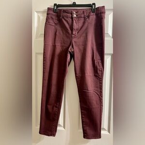 Maurice’s High Rise Women’s Burgundy Wine Pants Size L Short